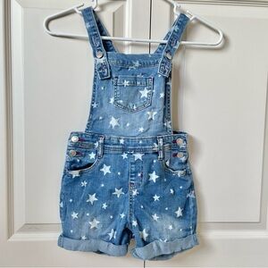 Cat & Jack girls blue denim jeans Star Print Overalls size small 6/6x